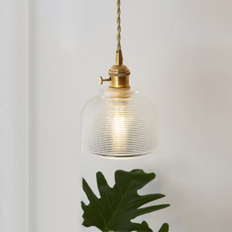 Antieke Schaduw Hanglamp 1-Licht Duidelijk Glas Hanglamp voor Restaurant