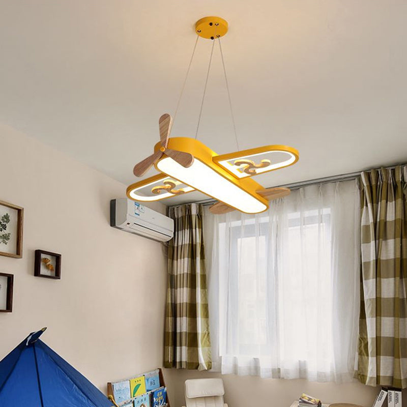 Kinderen Vliegtuigvormige Hanglamp Acryl Slaapkamer LED Kroonluchter Hanglamp