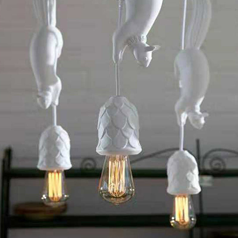 Eekhoorn en Dennenappel Eetkamer Hanglamp Hars 1 Hoofd Decoratieve Hanglamp