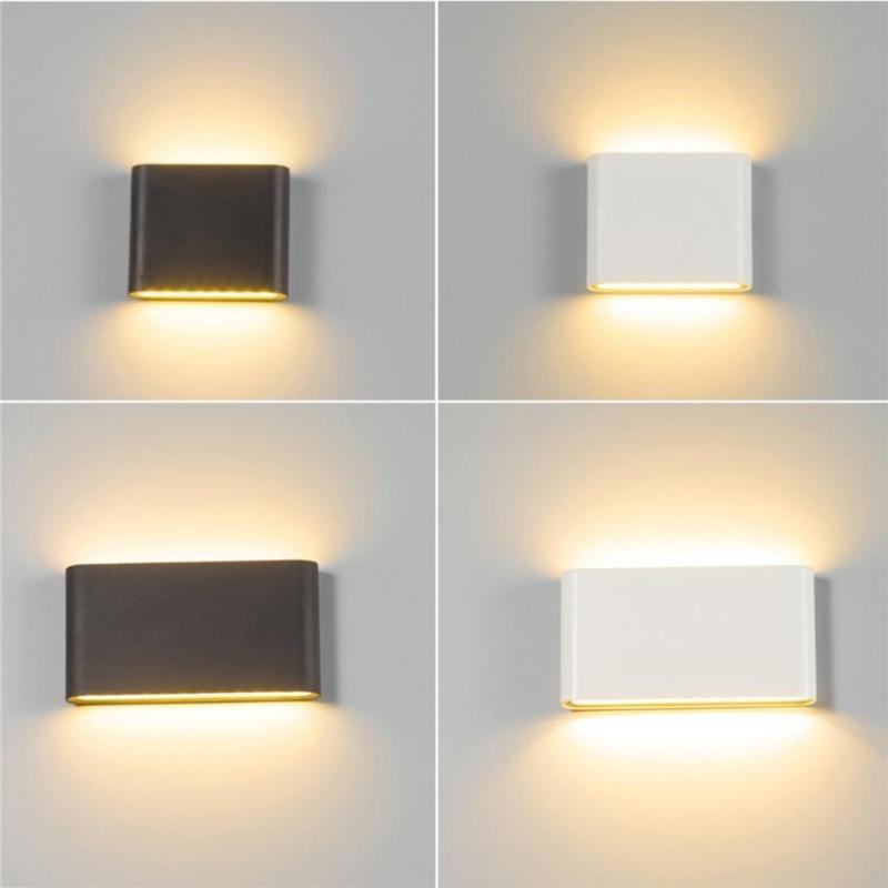 Bastro Moderne Rechthoekige Waterdichte Buitenwandlamp, Zwart/Wit