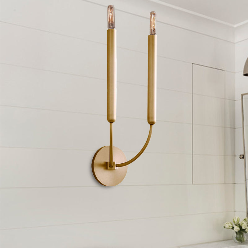 1/2 Lampen Tube Wandlamp Traditionele Metaal Wandlamp in Zwart/Brass voor de Eetkamer