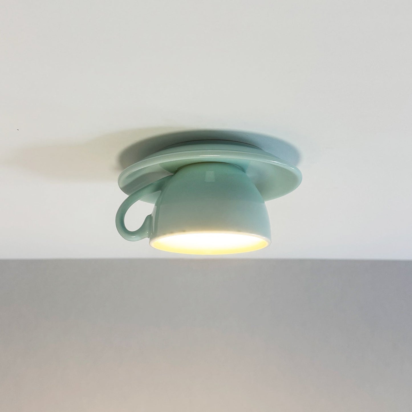 Teyo Moderne Keramische Koffiekop Plafondlamp Blauw/Roze/Geel