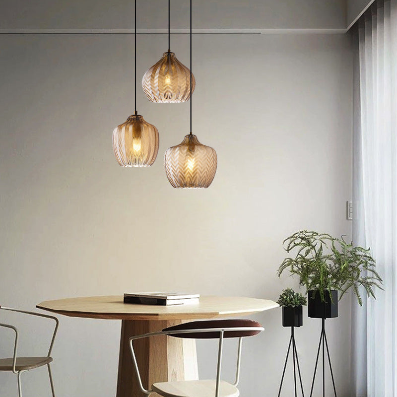 Golfvormige Glazen Hanglamp Nordic Stijl Enkele Pendel Plafondlamp voor Eetkamer