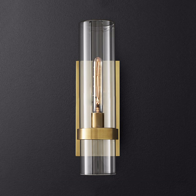 Cilinder Wandlamp Traditionele Helder Glas 2.5"/5" Breed 1 Kop Zwart/Brass Wandlamp Armatuur voor Trap