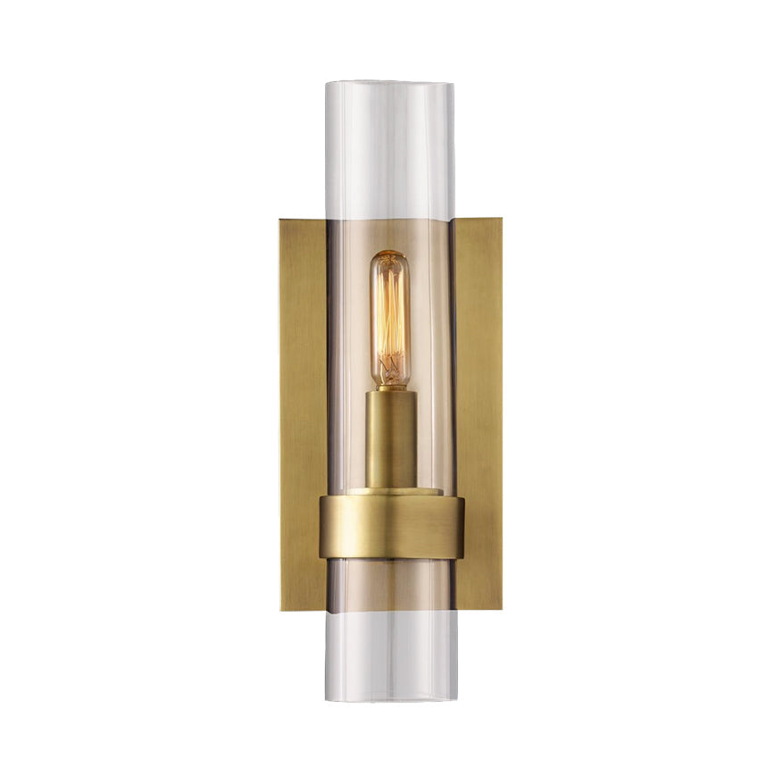 Cilinder Wandlamp Traditionele Helder Glas 2.5"/5" Breed 1 Kop Zwart/Brass Wandlamp Armatuur voor Trap