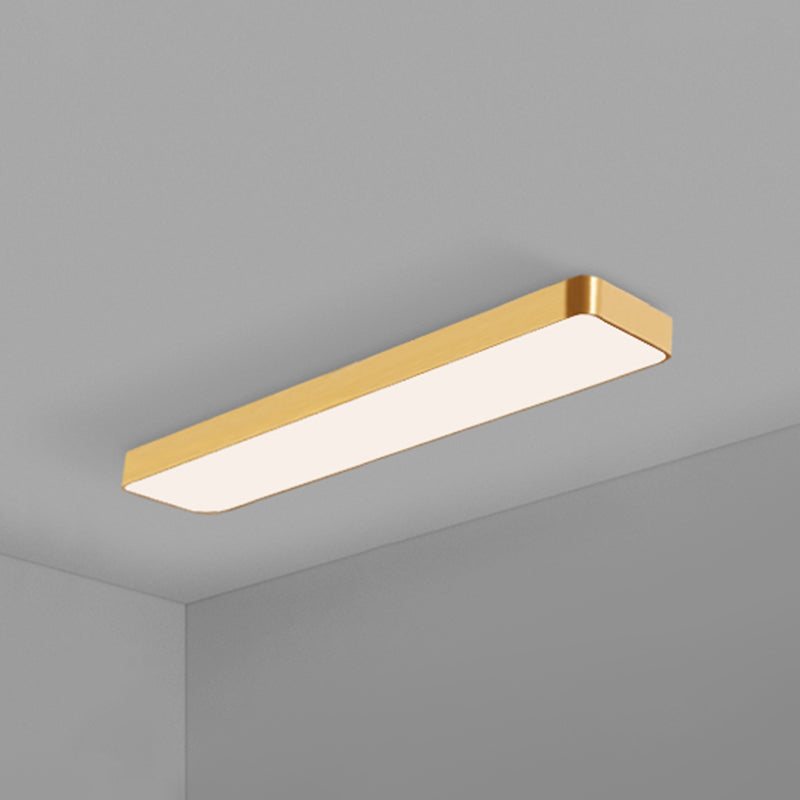 Gouden Afwerking Rechthoekige Plafondlamp Eenvoudige Stijl Metalen LED Inbouwlamp voor Kantoor