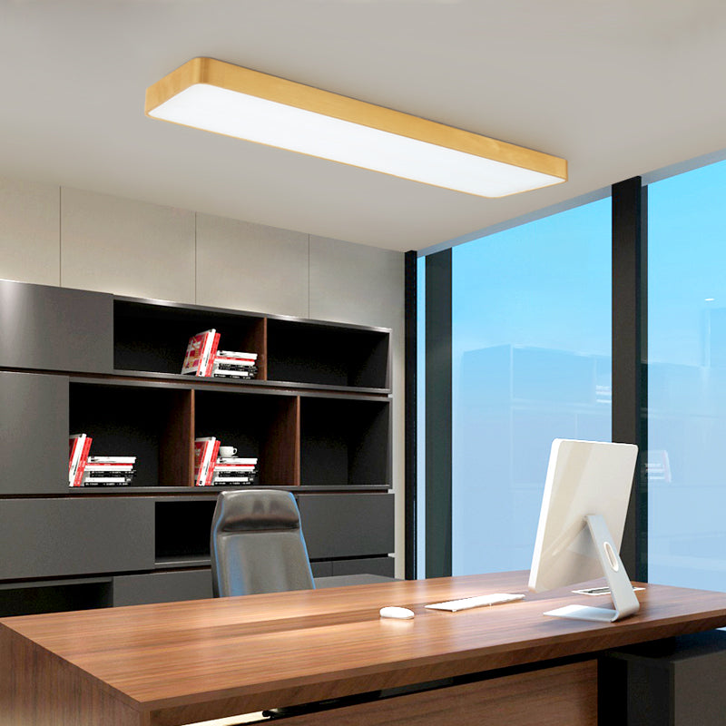 Gouden Afwerking Rechthoekige Plafondlamp Eenvoudige Stijl Metalen LED Inbouwlamp voor Kantoor