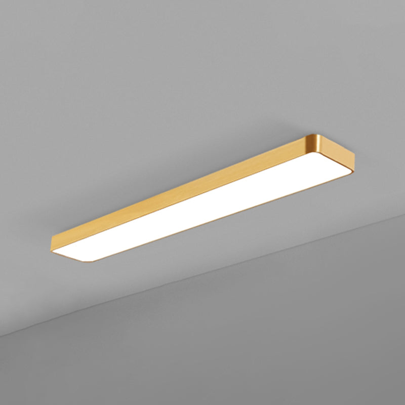Gouden Afwerking Rechthoekige Plafondlamp Eenvoudige Stijl Metalen LED Inbouwlamp voor Kantoor