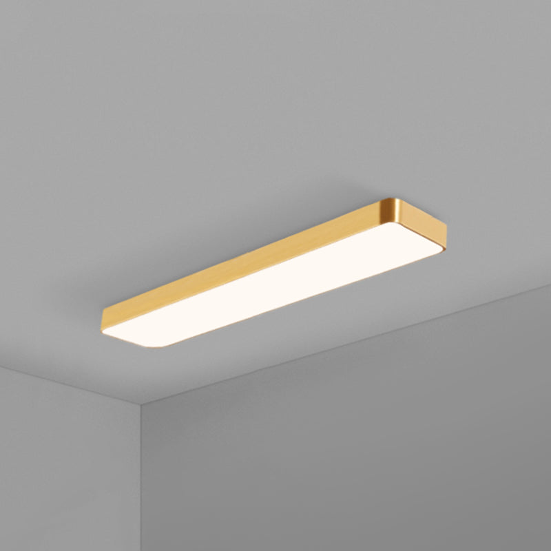 Gouden Afwerking Rechthoekige Plafondlamp Eenvoudige Stijl Metalen LED Inbouwlamp voor Kantoor