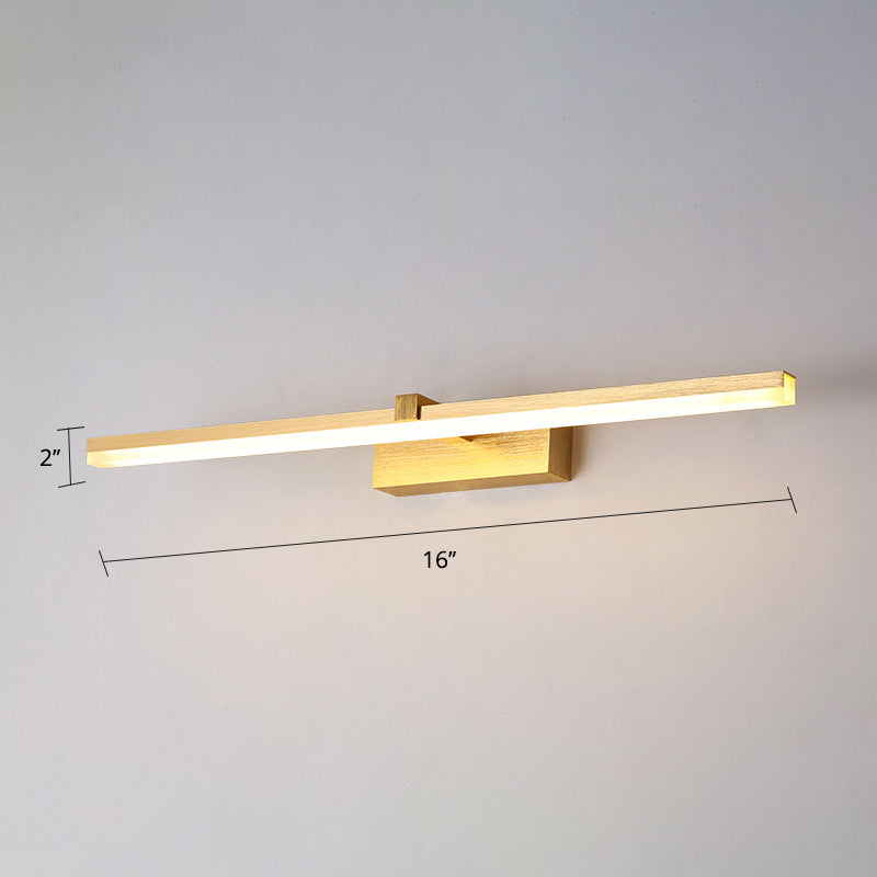 Gouden Stickvormige Badverlichting Eenvoudige Metaal LED Vanity Lichtarmatuur voor Badkamer