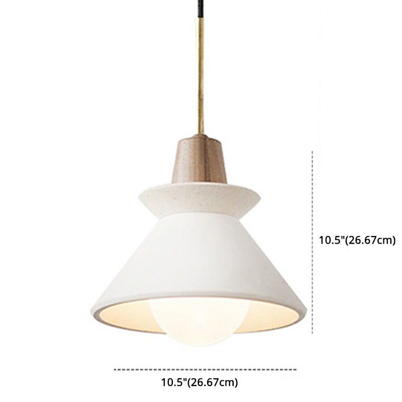 Witte Cement Tapered Hanglamp Nordic Minimalistische Stijl 1 Licht Restaurant Mini Pendant