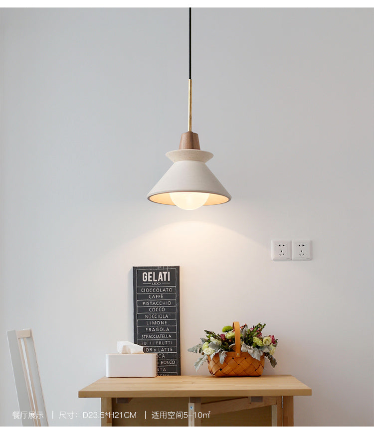 Witte Cement Tapered Hanglamp Nordic Minimalistische Stijl 1 Licht Restaurant Mini Pendant