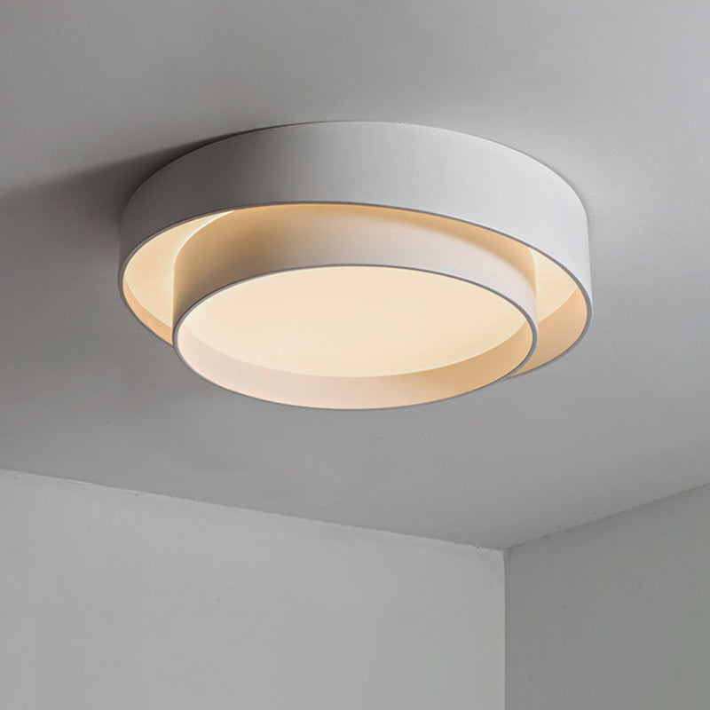 Witte Metalen Circulaire Inbouw Plafondlamp Nordic Stijl LED Inbouwverlichting voor Slaapkamer