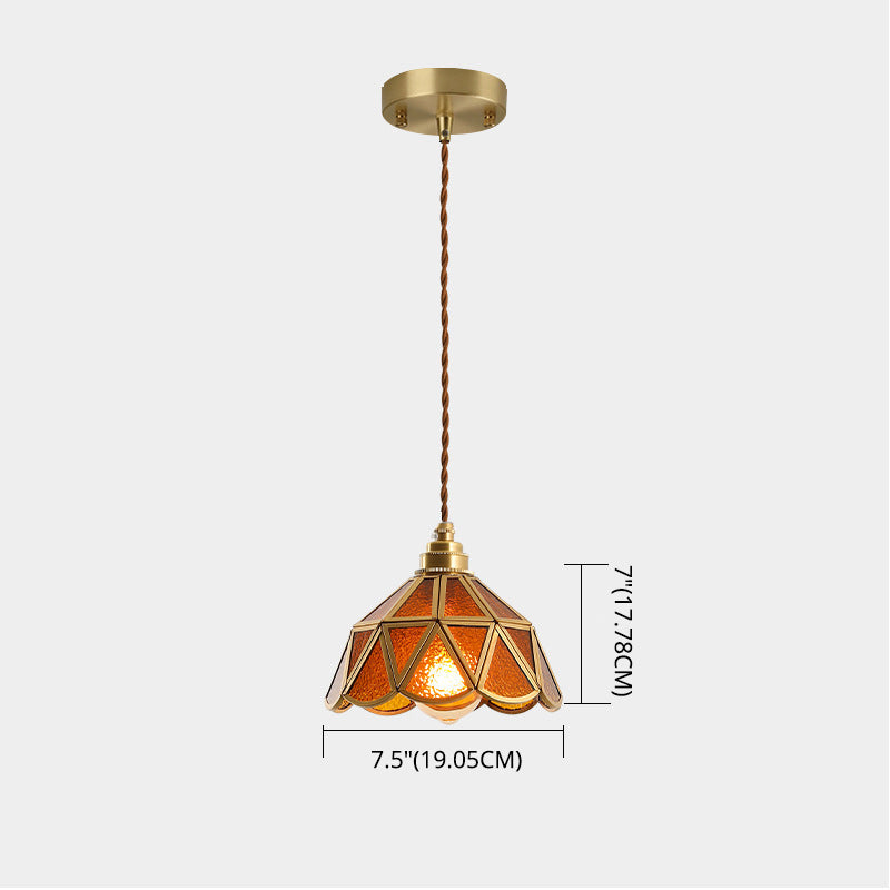 IJsheldere Glazen Lampenkap Hanglamp 1 Licht Tiffany-Stijl Hangende Verlichtingsarmatuur voor Slaapkamer