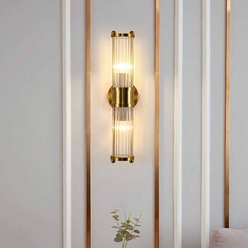 Binnenverlichting Wandlamp 2 Koppen Kristal LED Badkamer Vanity Verlichting in Gouden Afwerking