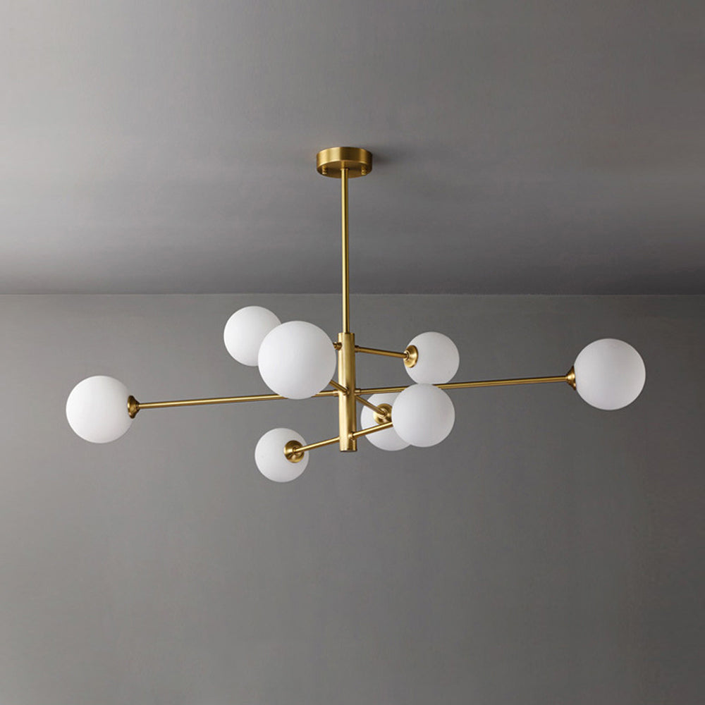 Truva Lustre Moderne Bollen. Koper/Glas. Zwart/Koper. Woonkamer