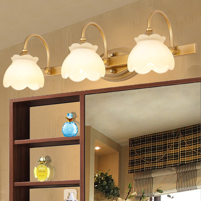 Blossom Badkamer Vanity Spiegel Licht Traditionele Metaal LED 2/3/4 Koppen Messing Wandlamp