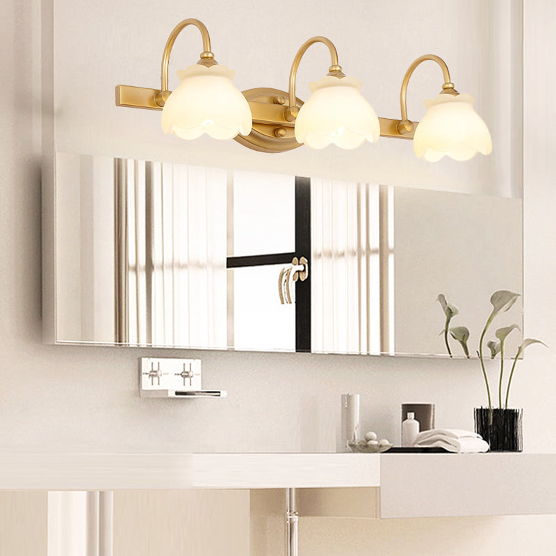 Blossom Badkamer Vanity Spiegel Licht Traditionele Metaal LED 2/3/4 Koppen Messing Wandlamp