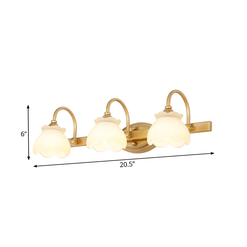 Blossom Badkamer Vanity Spiegel Licht Traditionele Metaal LED 2/3/4 Koppen Messing Wandlamp