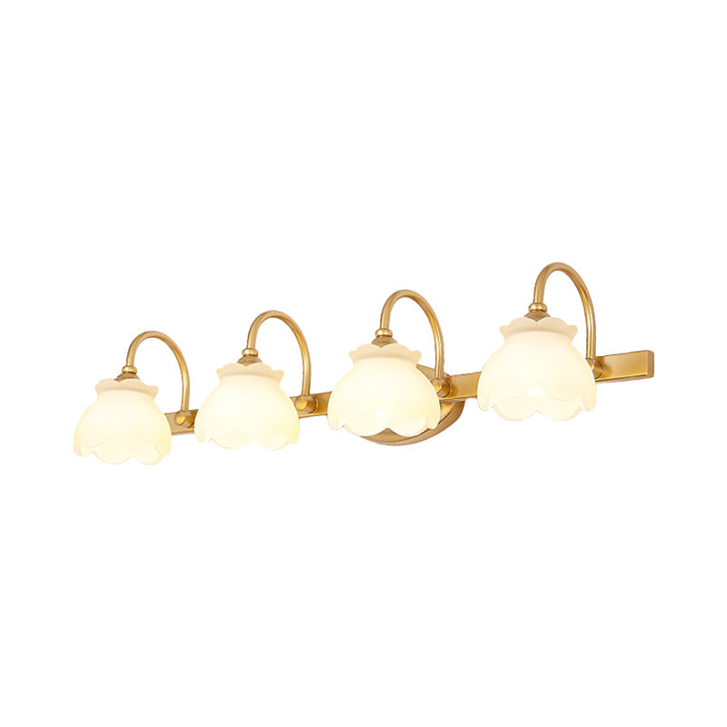 Blossom Badkamer Vanity Spiegel Licht Traditionele Metaal LED 2/3/4 Koppen Messing Wandlamp