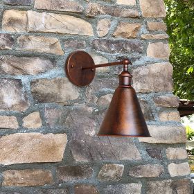 Zynar Vintage Verstelbare Wandlamp, Metaal, Zwart/Roest, Woonkamer