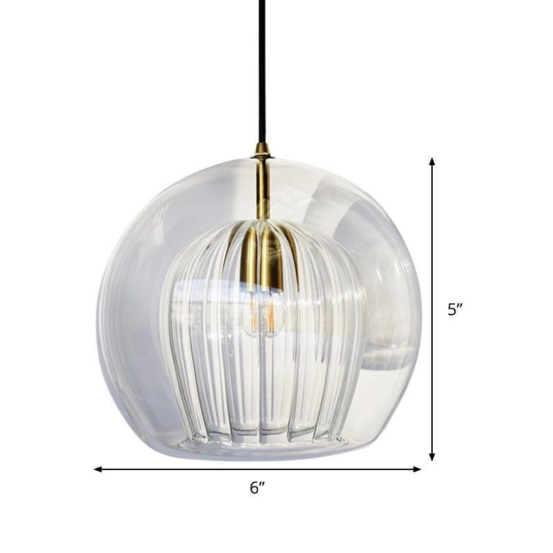 Globe Traplicht Pendelverlichting Helder Glas 1 Hoofd Nordic Hanglamp Kit, 6"/8"/10" Breed