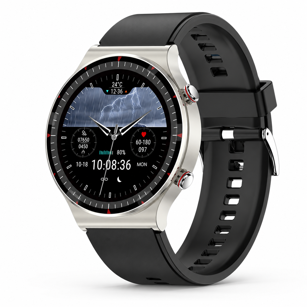 Medische EKG-Smartwatch | CFDA-gecertificeerd | 512Hz Hoge Precisie Biosensor | SpO2- & Hartslagmonitoring | AI-gebaseerde Ademhalingsanalyse | IP67 Waterdicht