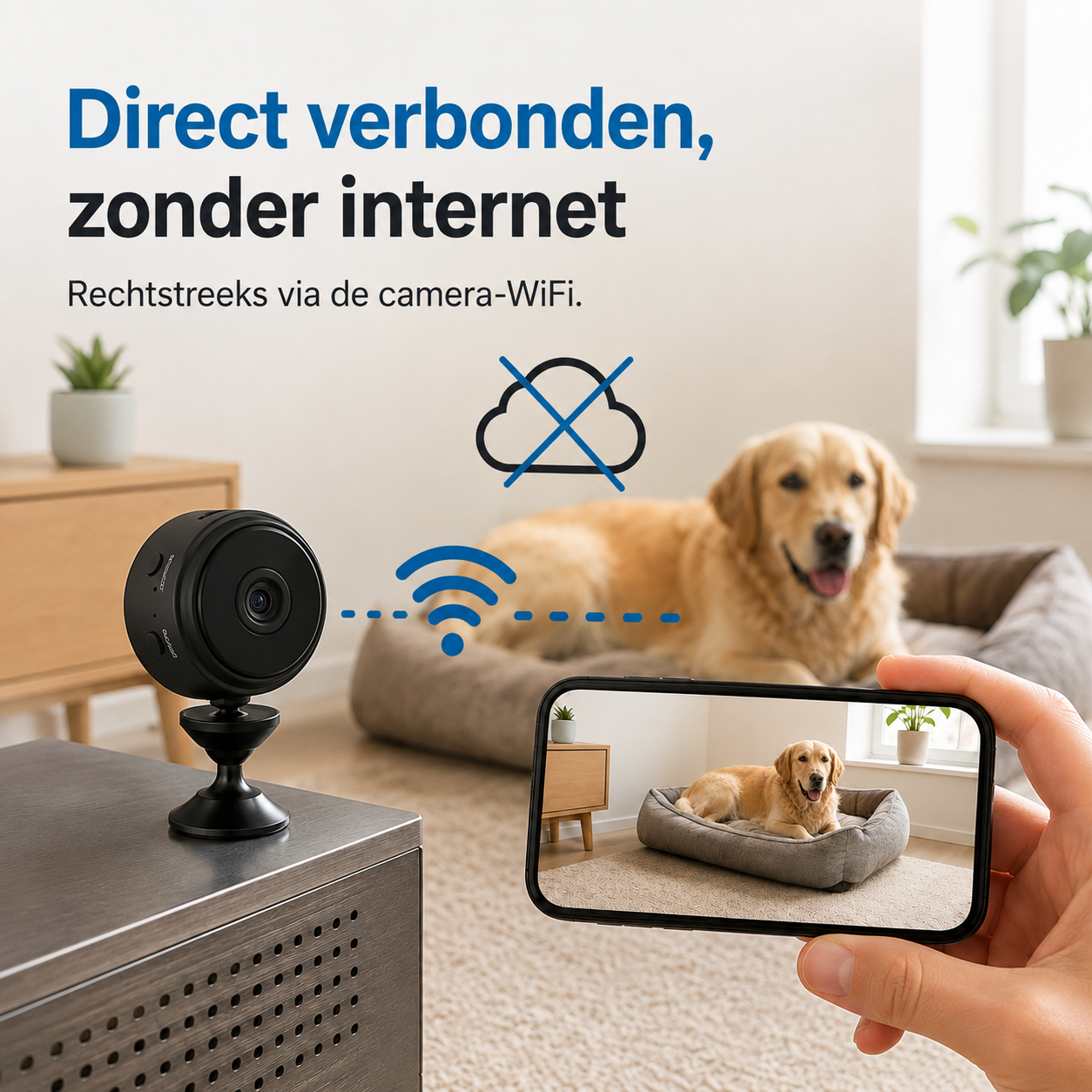 AutoVision | Draadloze Hondencamera met Nachtzicht voor Smartphone