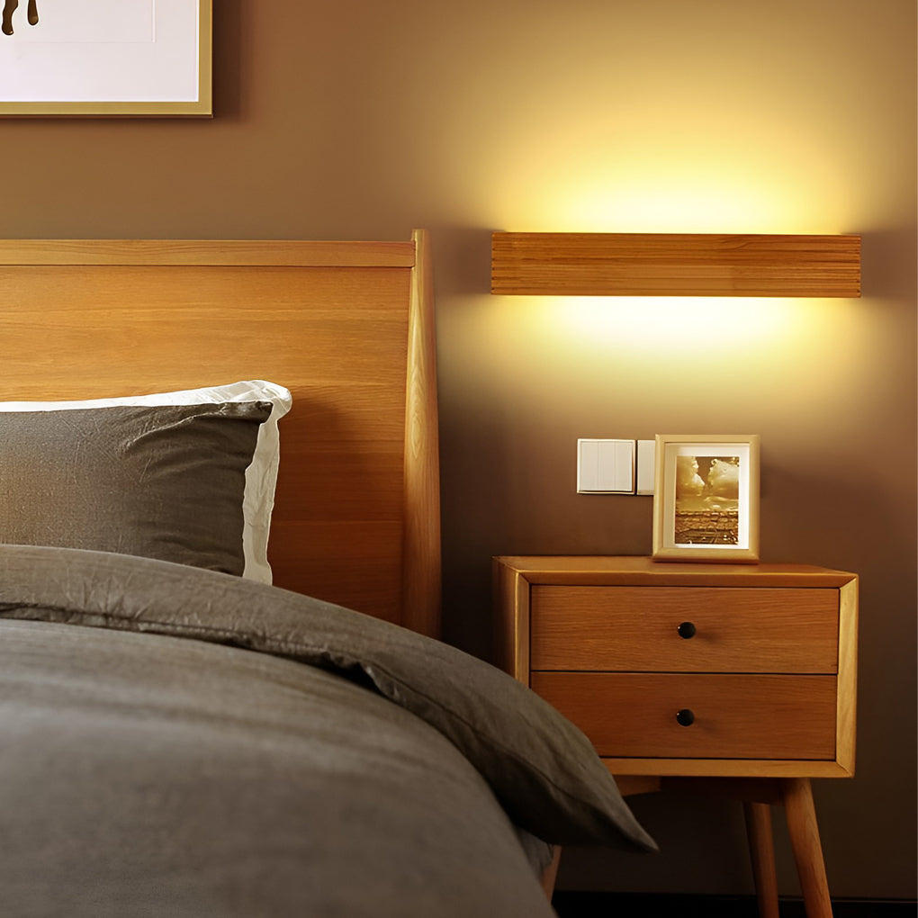 GlowWood - Rechthoekige waterdichte LED-wandlamp Noordse Spiegelverlichting