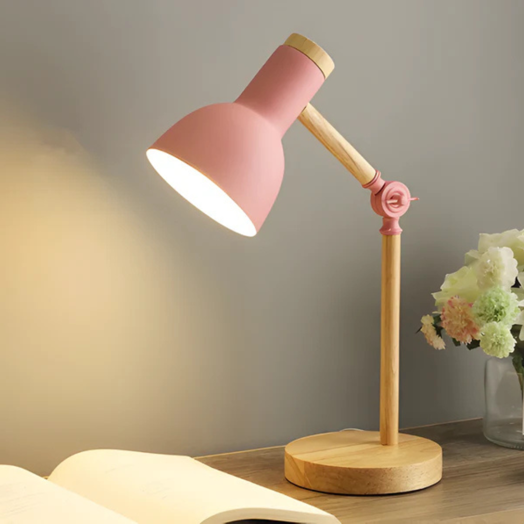 Nord - Verstelbare Macaron LED Tafellamp Uit Hout