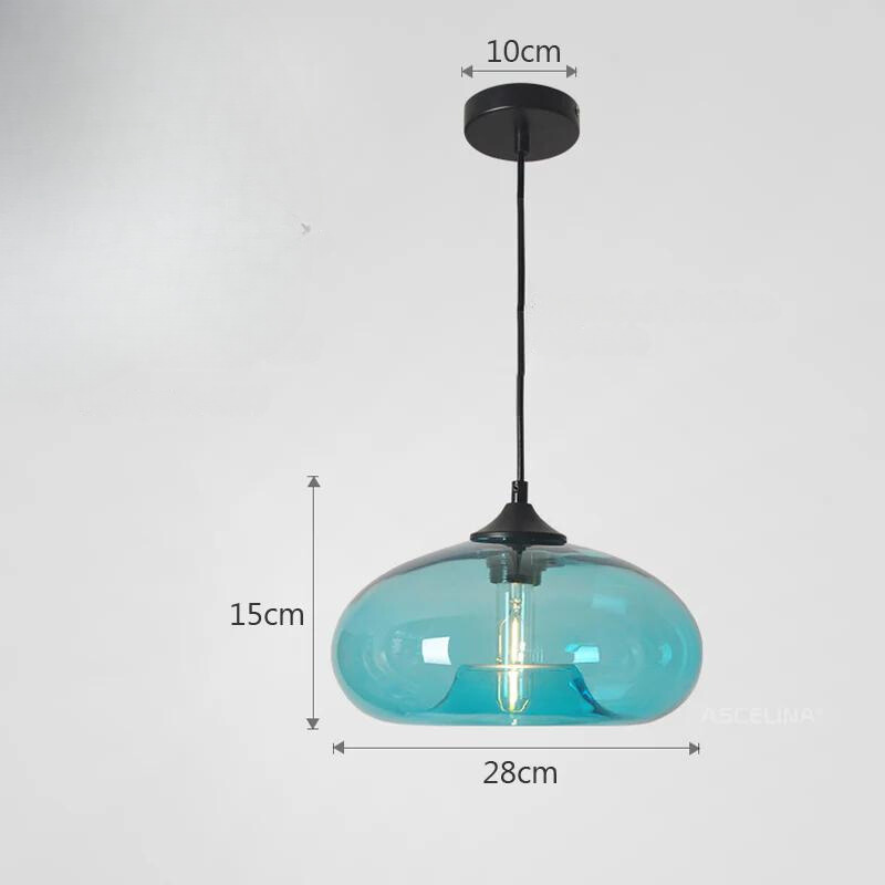 Tristara - Vintage Hanglamp van Gekleurd Glas