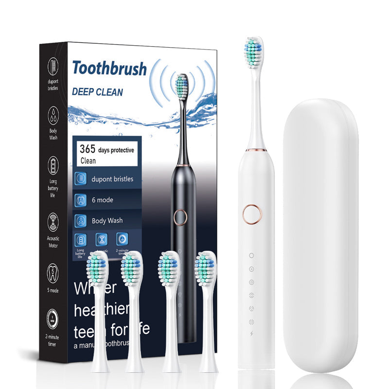 Sonic Elektrische Tandenborstel | 6 Modus & IPX7 Waterdicht | Wit, Zwart, Roze