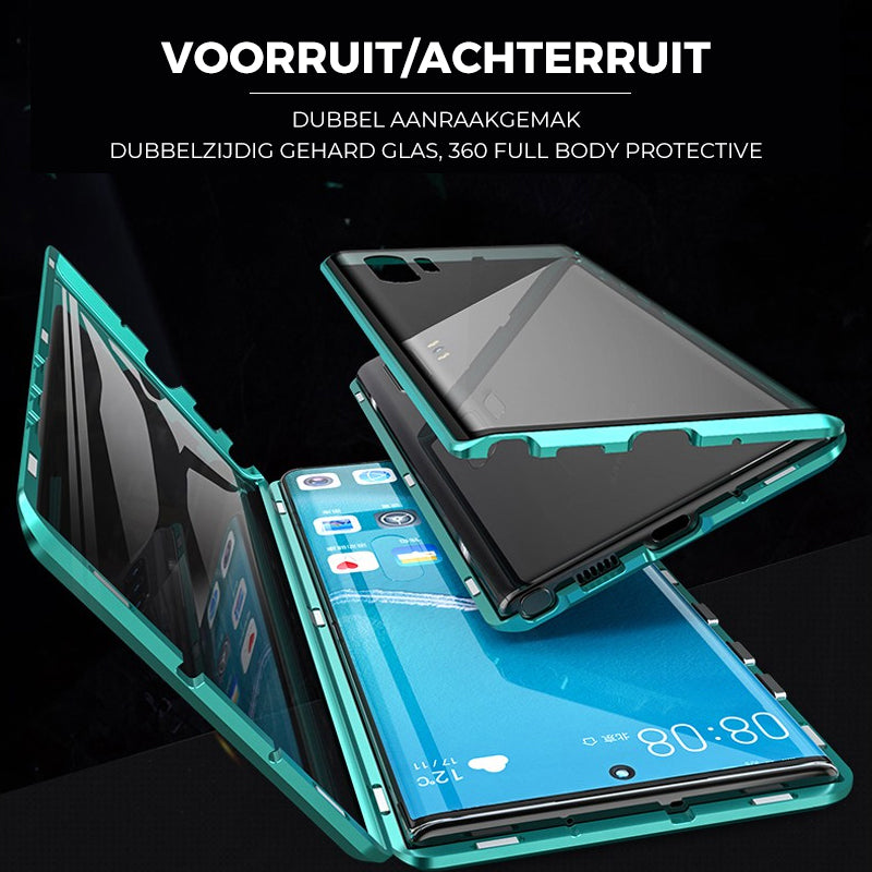 Magnetisch gehard glas dubbelzijdige telefoonhoes voor Samsung