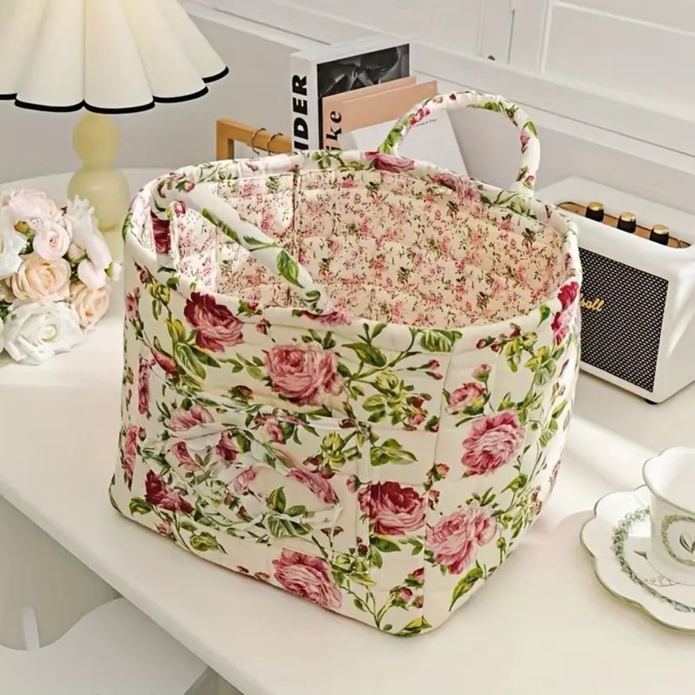 Delicate Bloemen Canvas Opbergmand