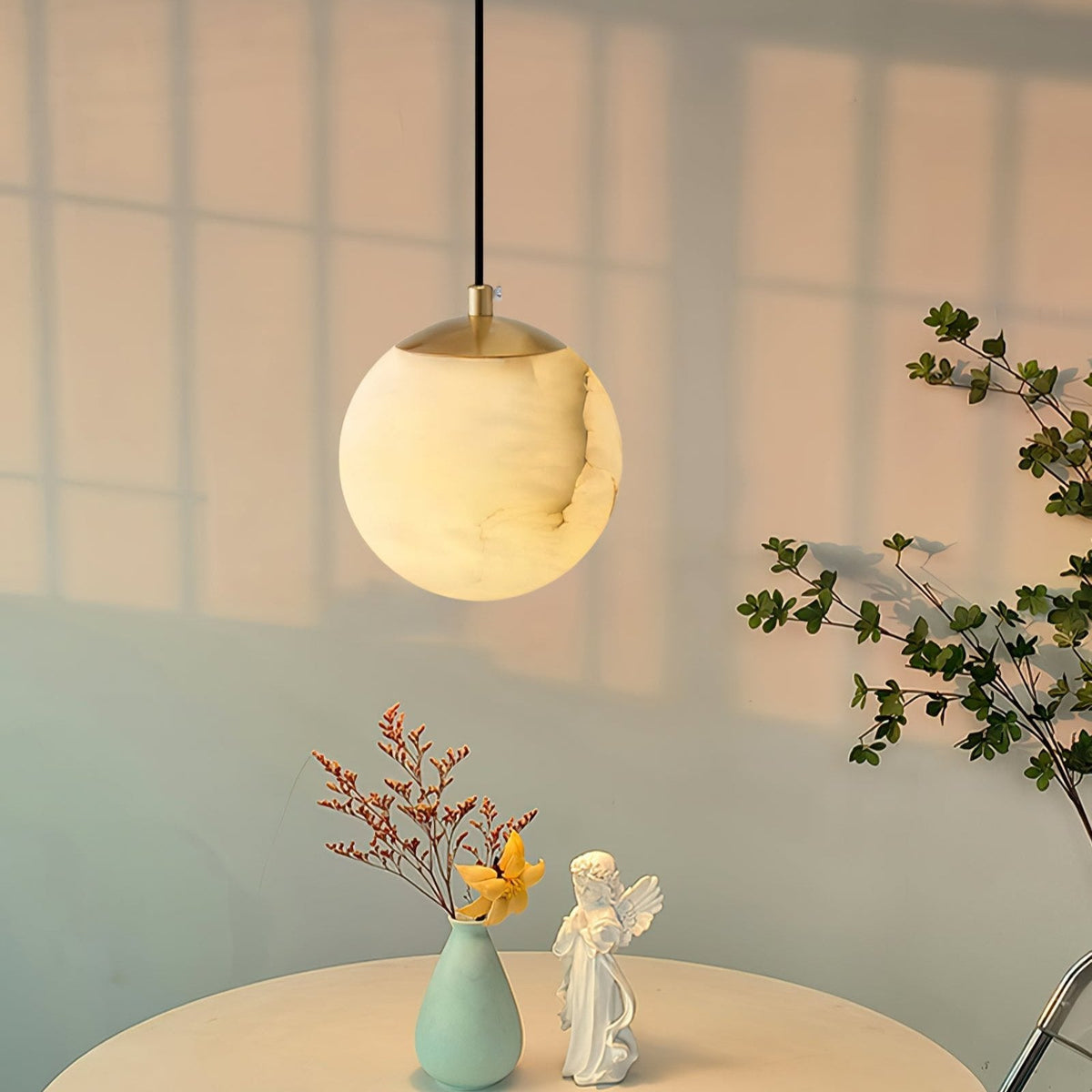 Alabaster Globe Moderne Hanglamp