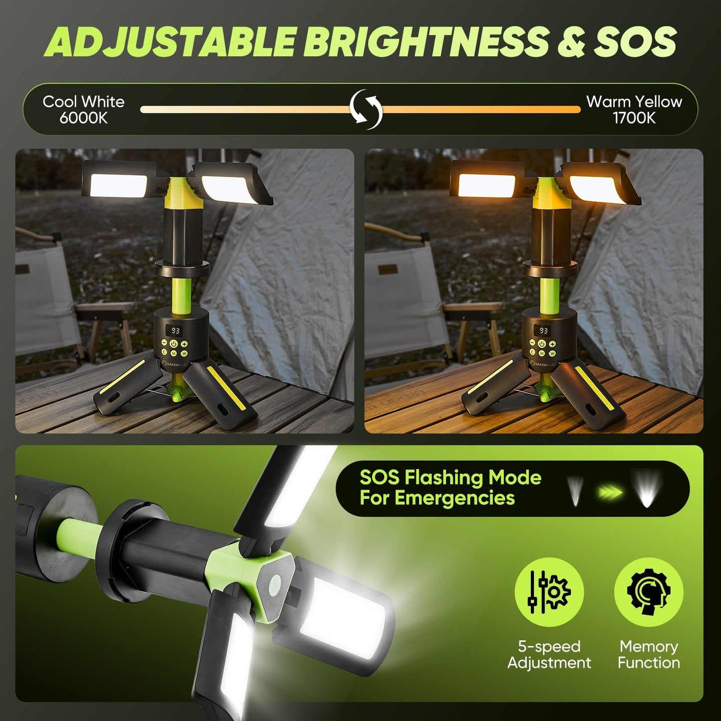 Brehn | SakerPlus Telescoop Campinglampen met Standaard
