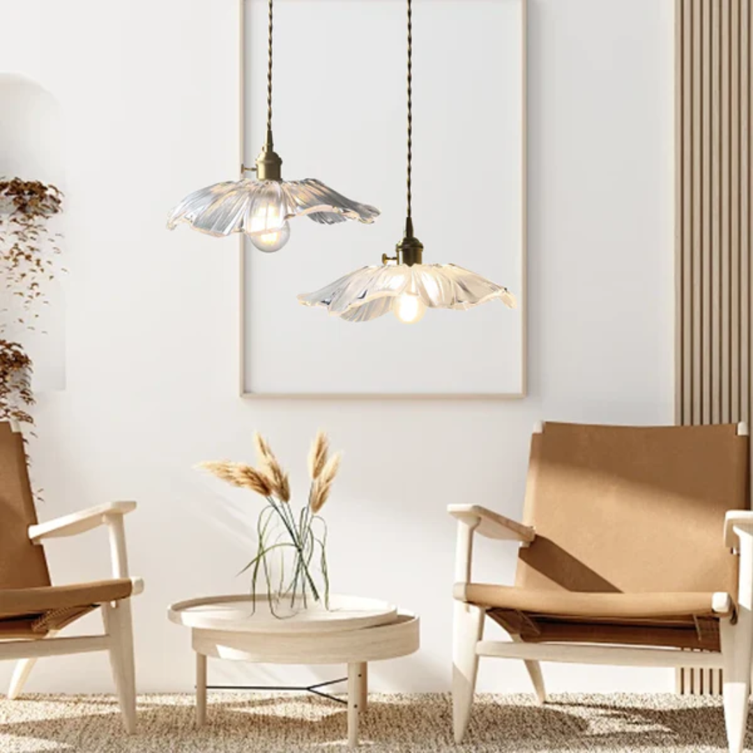Myloq - Retro Lotus Glazen Hanglamp