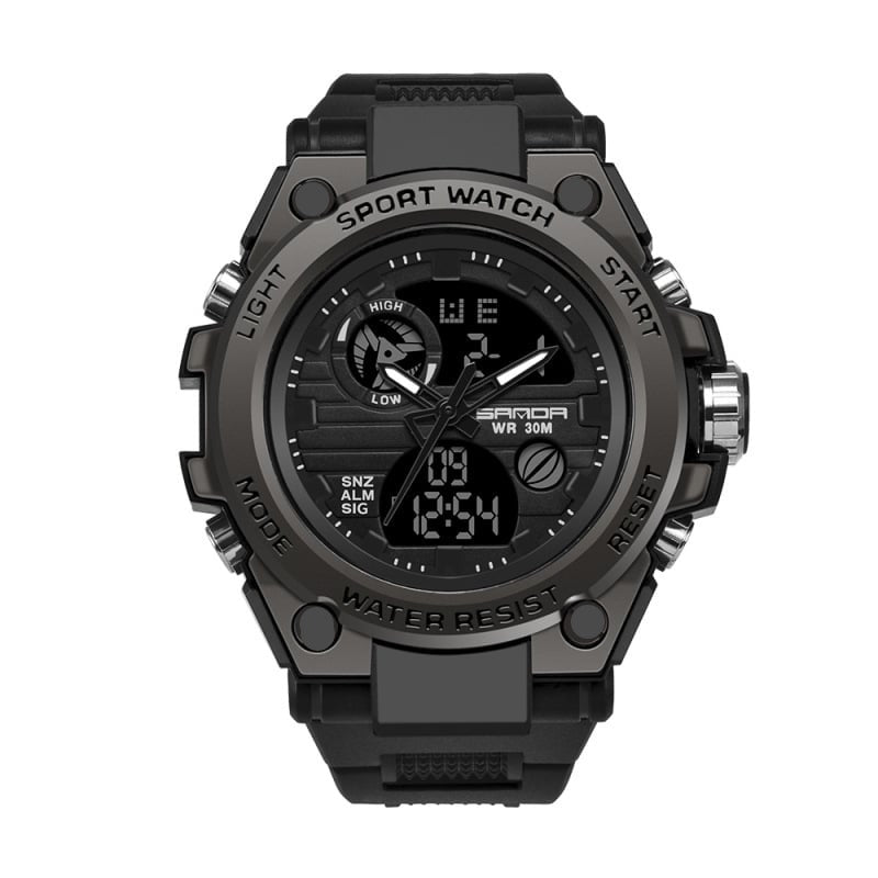 Sportieve Dual-Display Mode Multifunctionele waterdichte verlichte herenarmbandhorloge