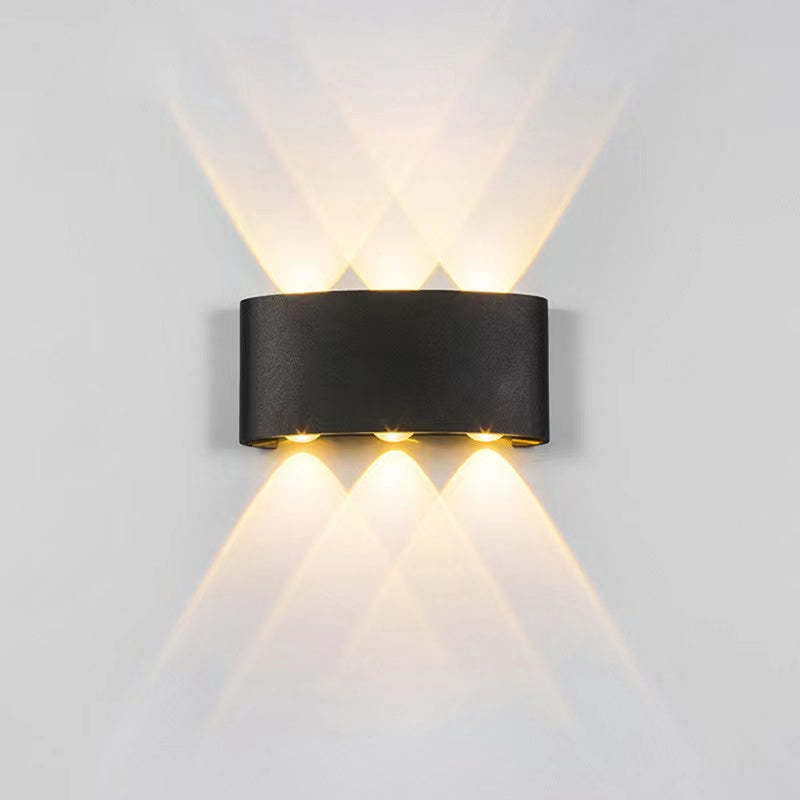 Tronix Moderne Rechthoekige Metalen Buitenwandlamp, Zwart/Wit, Watergolf