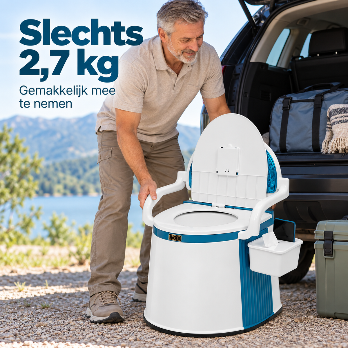 Draagbaar Festivaltoilet voor Festivals, Roadtrips & Lange Reizen