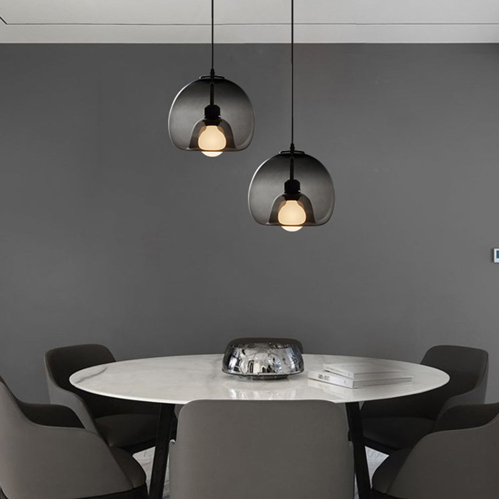 Juni Globe Glazen Hanglamp, Amber/Rookgrijs