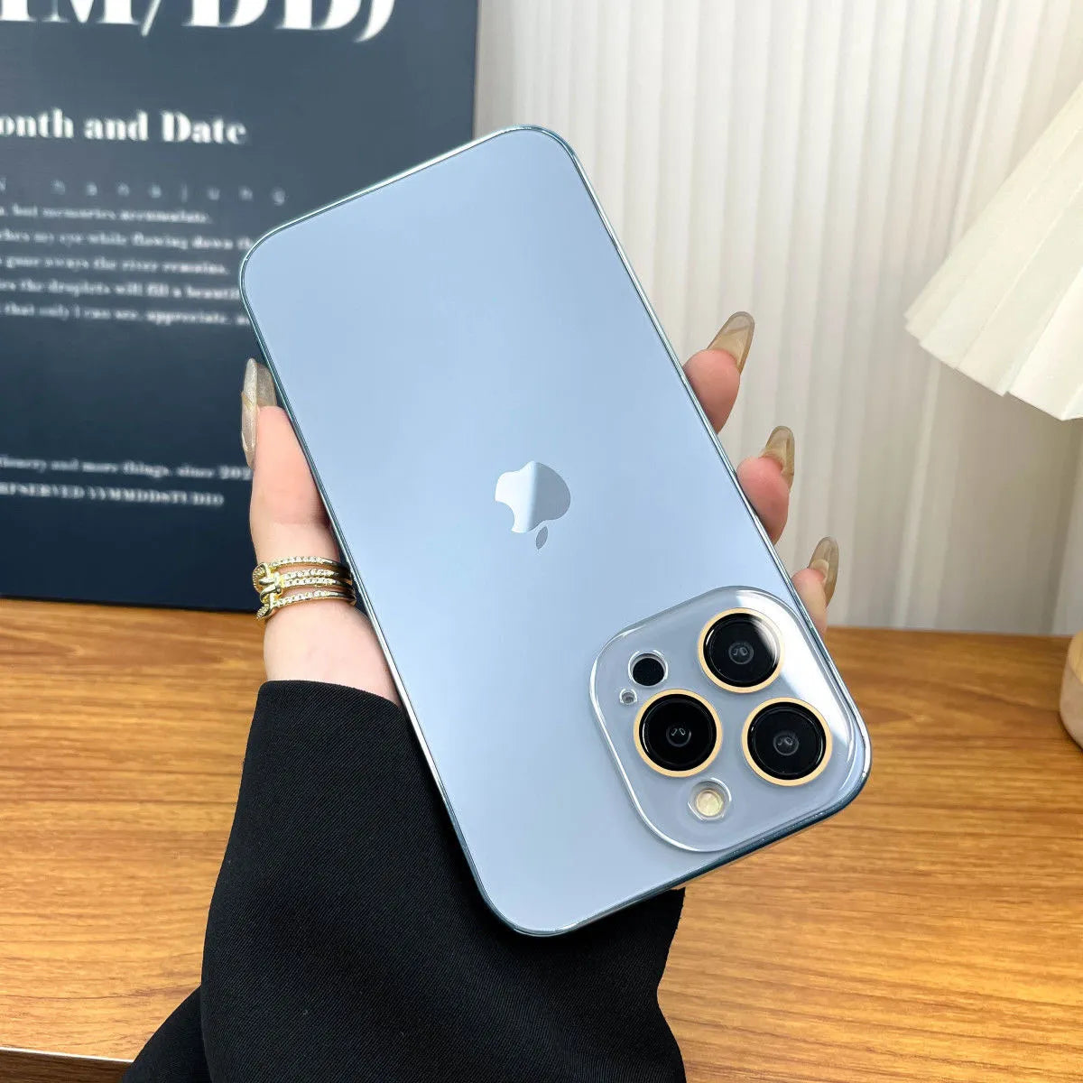 Gegalvaniseerde Matte Acryl Gehärt Glas iPhone Beschermhoes