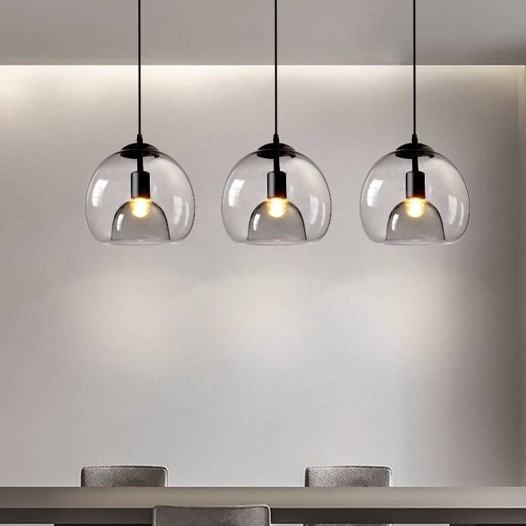 Juni Globe Glazen Hanglamp, Amber/Rookgrijs