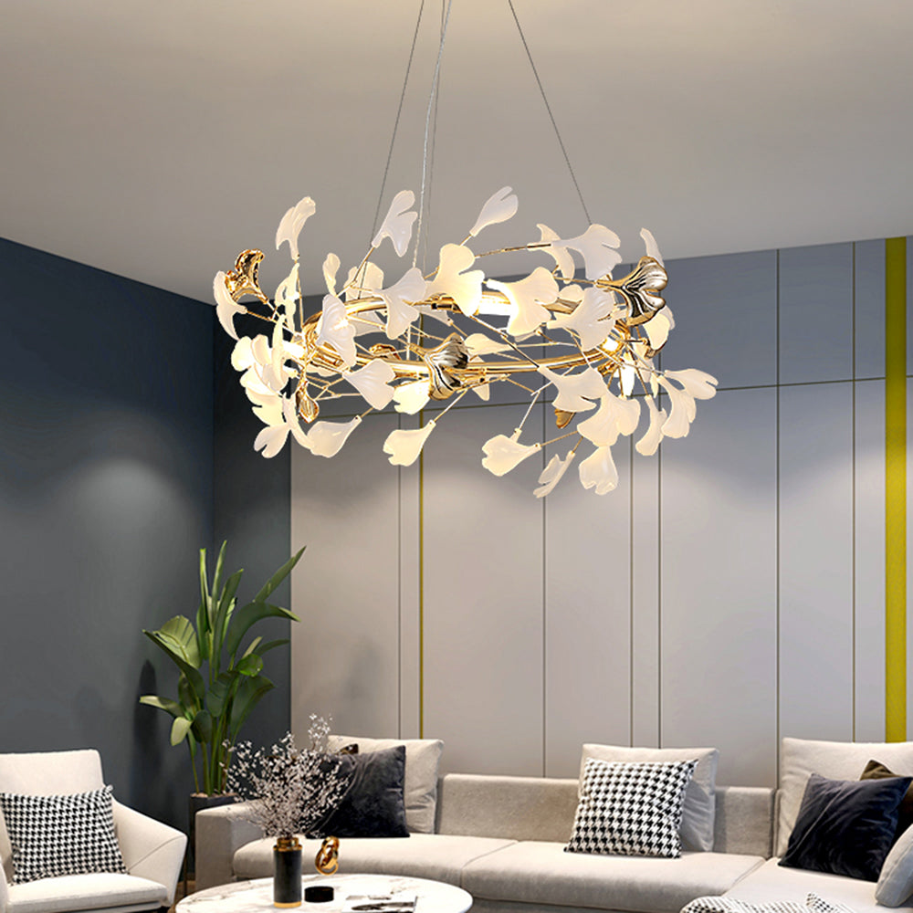 Jarn Hanglamp Blad/Multi Modern Metaal/Porselein Goud/Wit Woonkamer