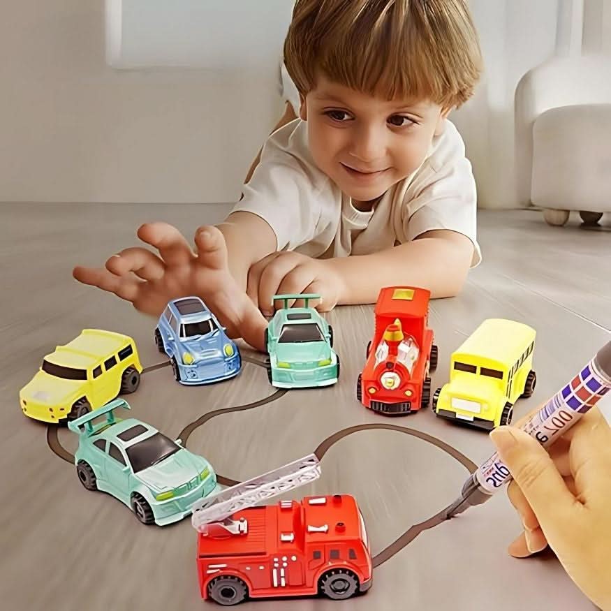 De magische auto die je tekeningen volgt alsof het magie is