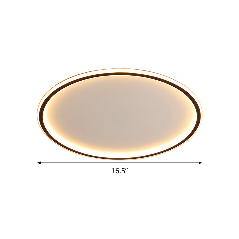 Noordse Stijl Disc LED Plafondverlichting 16"/19.5"/23.5" Brede Aluminium Zwarte Inbouwlamp in Warm/Wit Licht/ Afstandsbediening Traploze Dimming