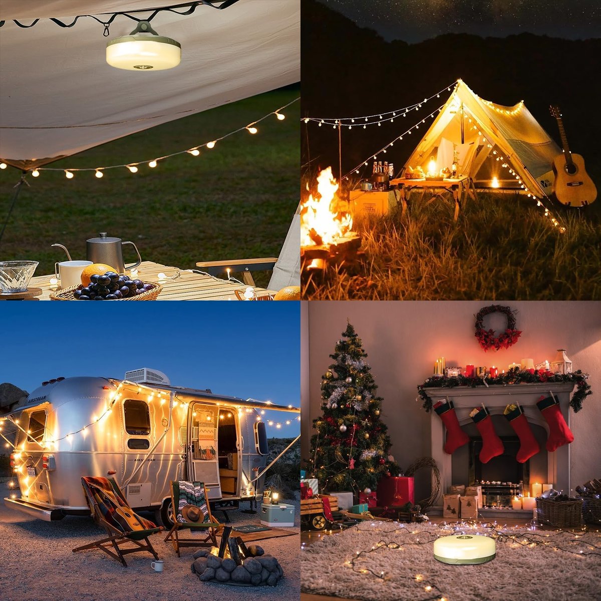 CampLite™ | 4-in-1 Campinglamp met RGB-lampjesketting & Powerbank