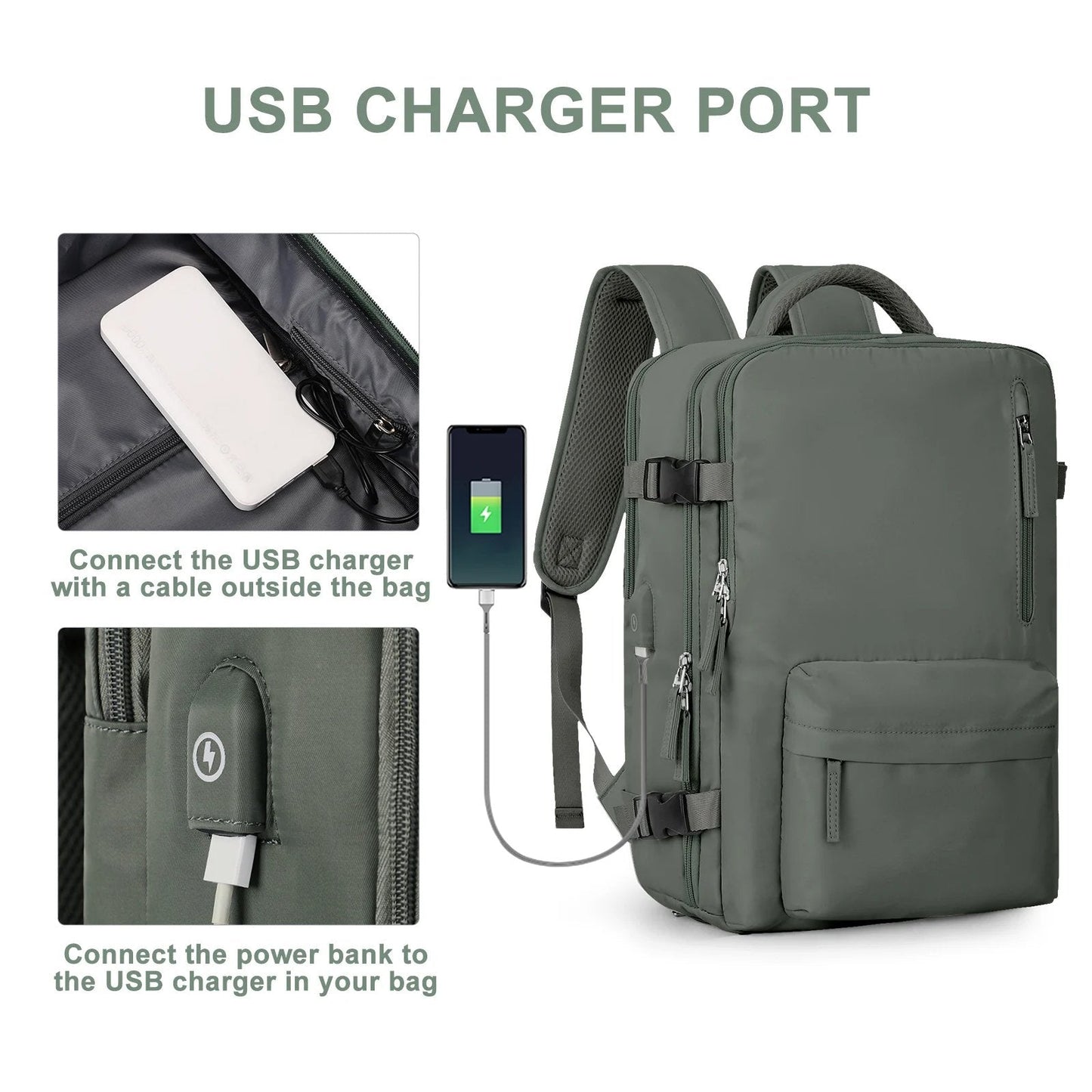 Travelliva Dames Reisrugzak 35 L | Waterdicht & met USB-aansluiting | Anti-diefstal & Schoencompartiment | Voor Wandelen, Dagelijks Gebruik & Reizen