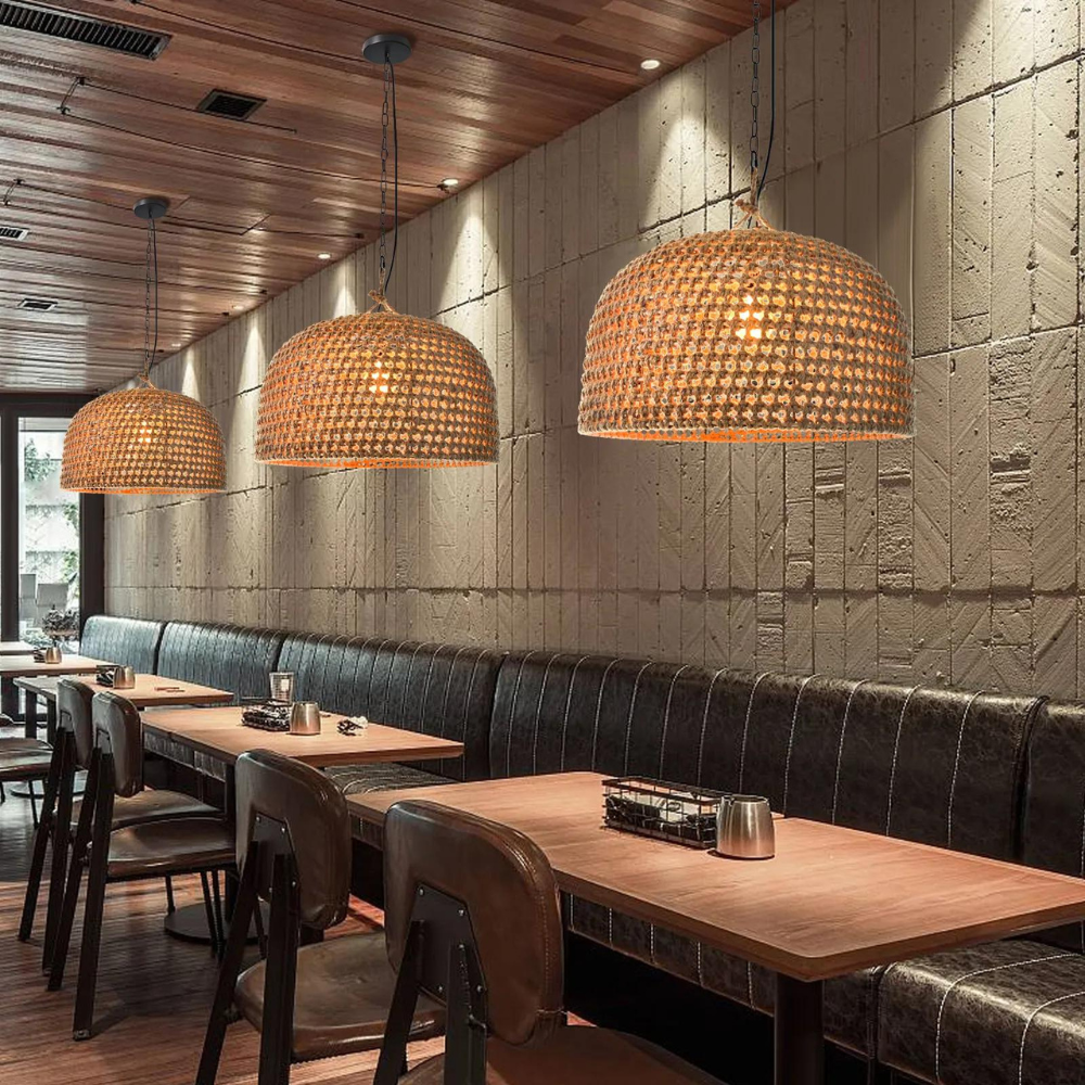 Natuurlijke Schaduw Rattan Japandi Hanglamp