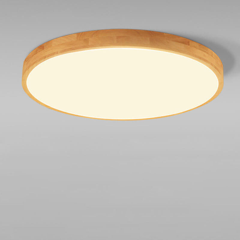 Nordic Massief Houten Ronde Ultra-dunne LED Plafondlamp 1-Licht